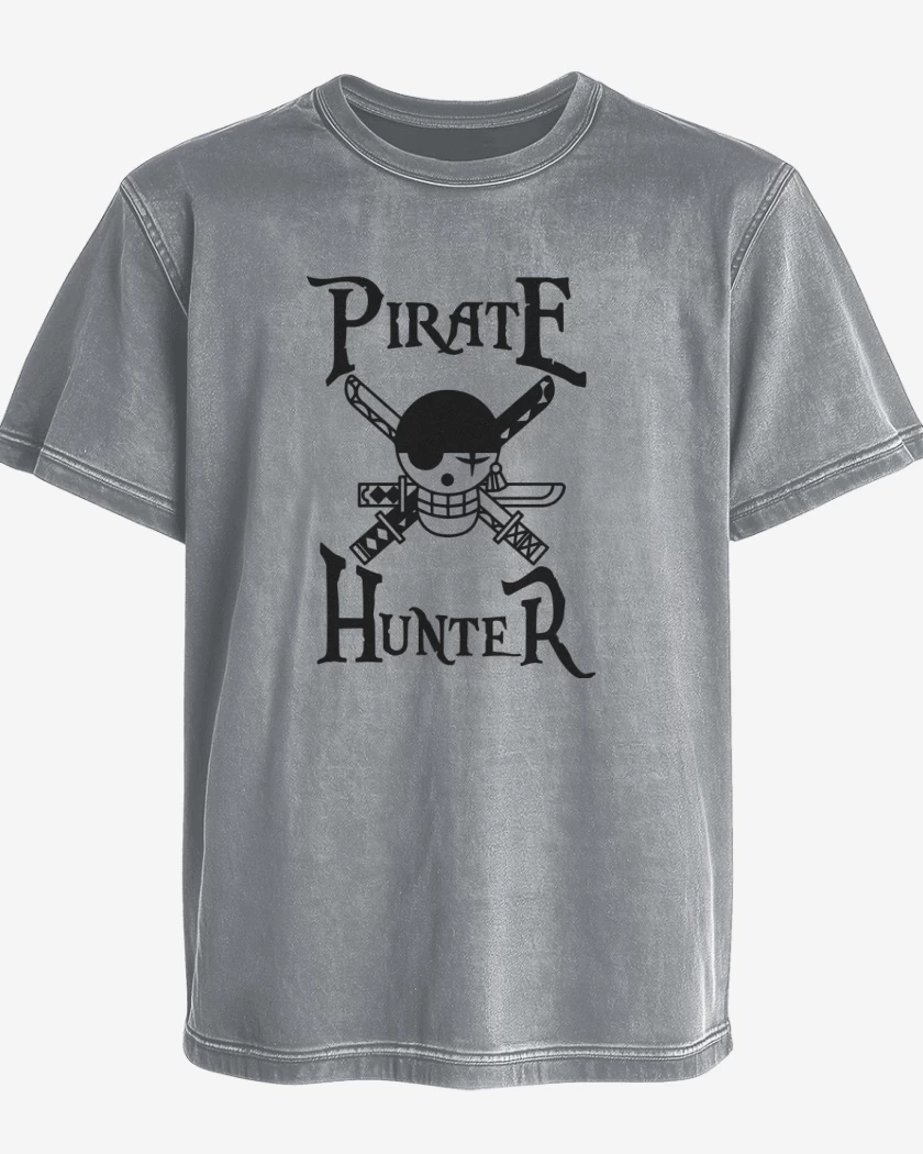 Polera desgastada Gris Melange de Pirate Hunter
