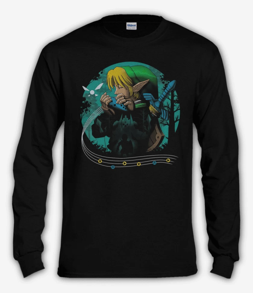 Polera manga larga Negro de Hyrule time