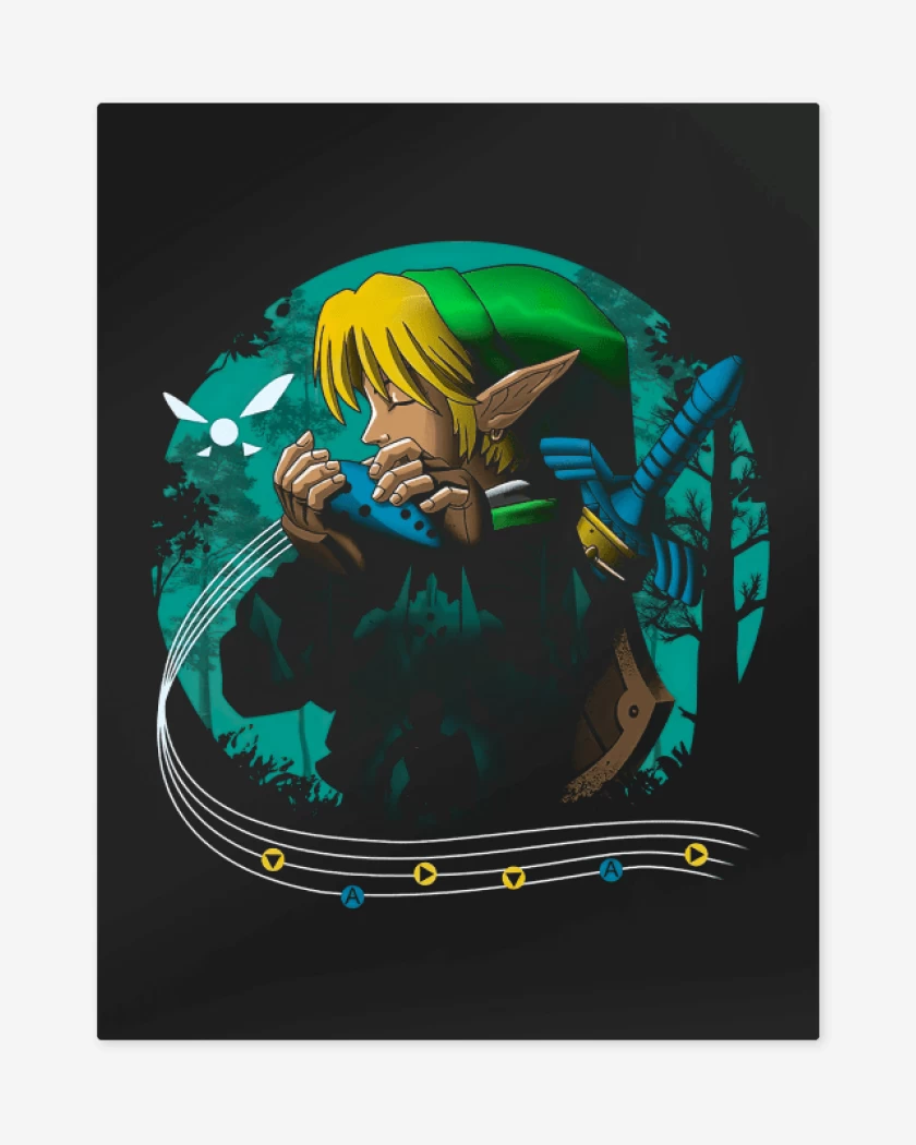 Print metalico Negro de Hyrule time