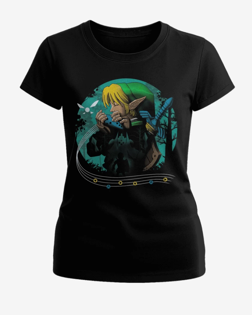 Polera de Mujer Negro de Hyrule time