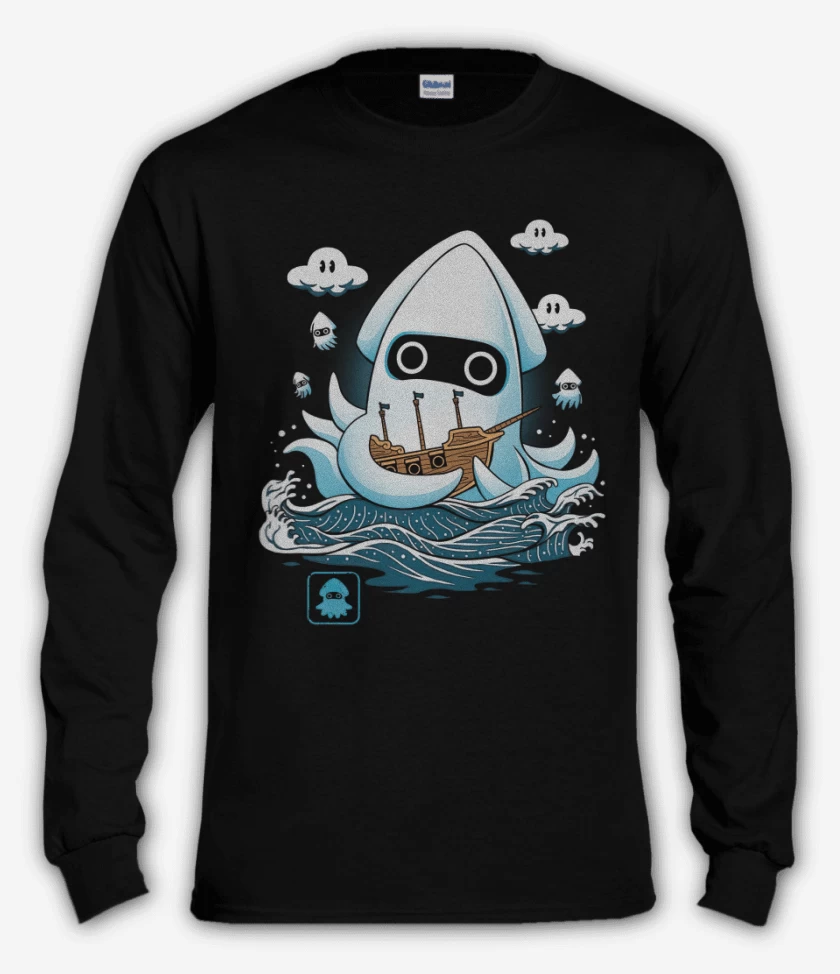 Polera manga larga Negro de Calamar