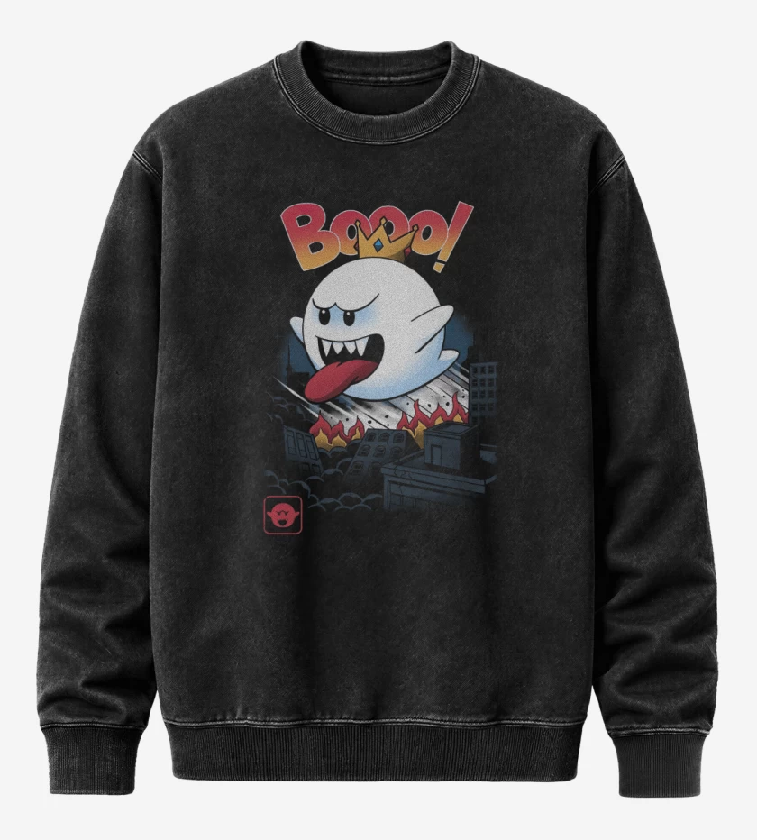 Poleron Polo Acid Wash Negro de King boo