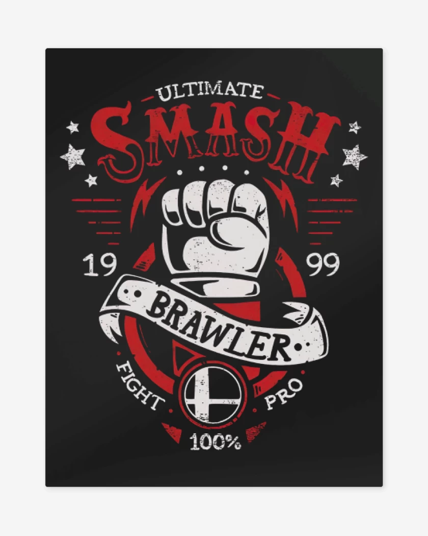 Print metalico Negro de Smash Brawler