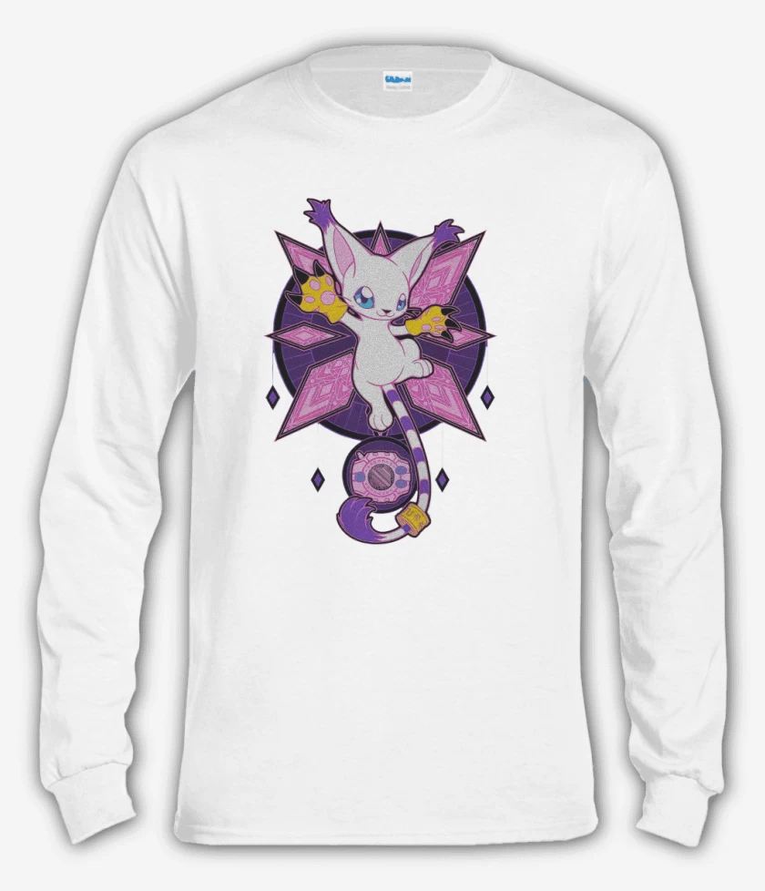 Polera manga larga Blanco de Gatomon 2