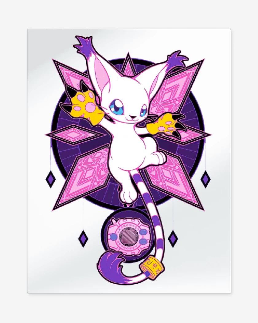 Print metalico Blanco de Gatomon 2
