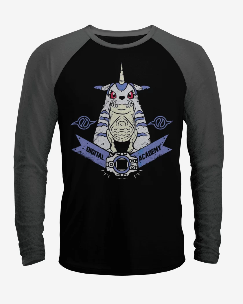 Polera Raglan Negro / Negro Heather de Gabumon