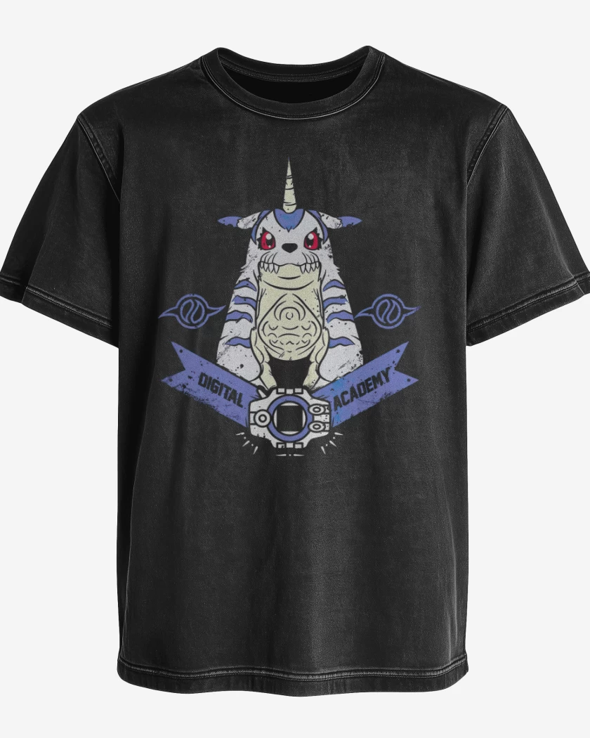 Polera desgastada Negro de Gabumon