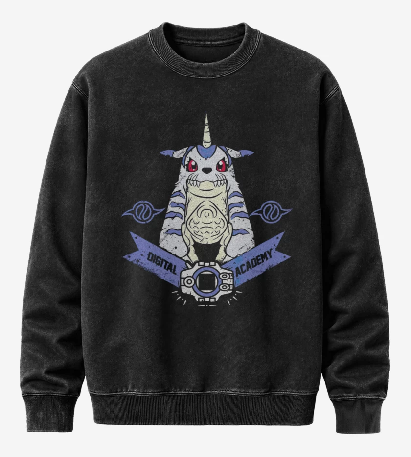 Poleron Polo Acid Wash Negro de Gabumon