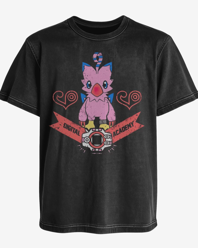 Polera desgastada Negro de Biyomon