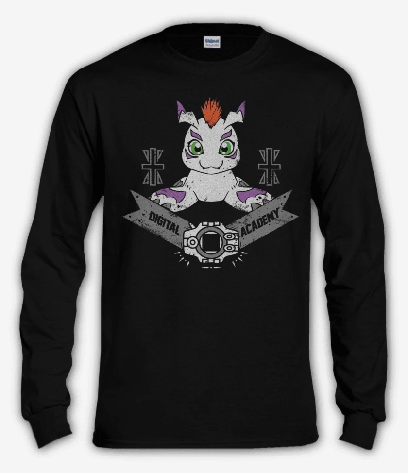 Polera manga larga Negro de Gomamon