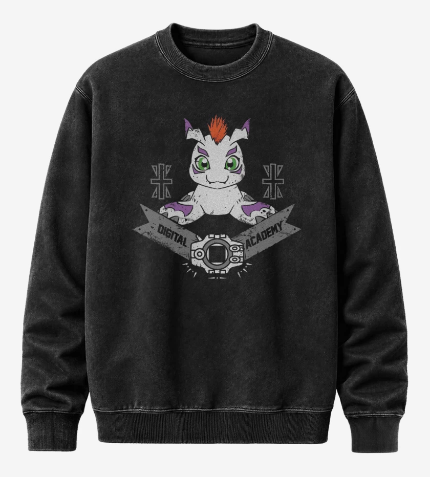 Poleron Polo Acid Wash Negro de Gomamon
