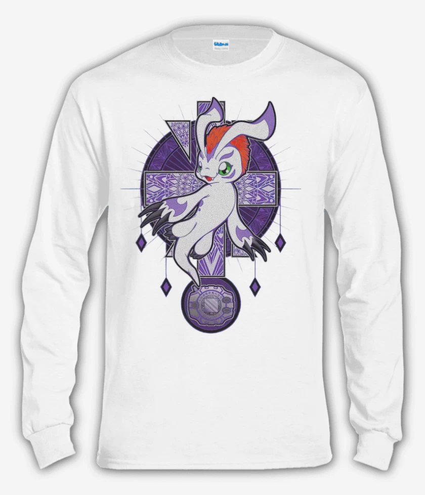 Polera manga larga Blanco de Gomamon 2