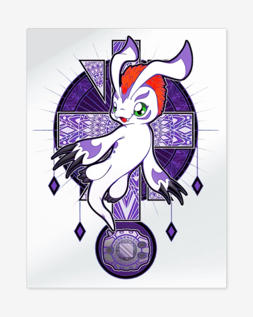 Print metalico Blanco de Gomamon 2