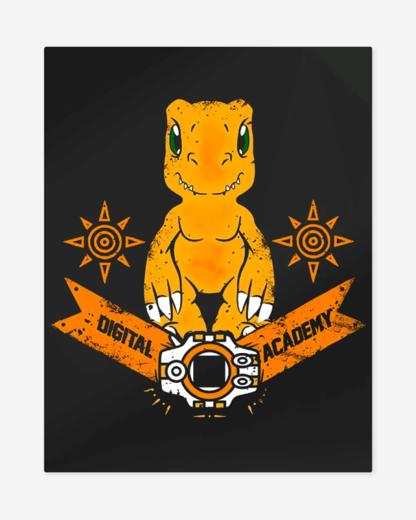 Print metalico Negro de Agumon nro 2