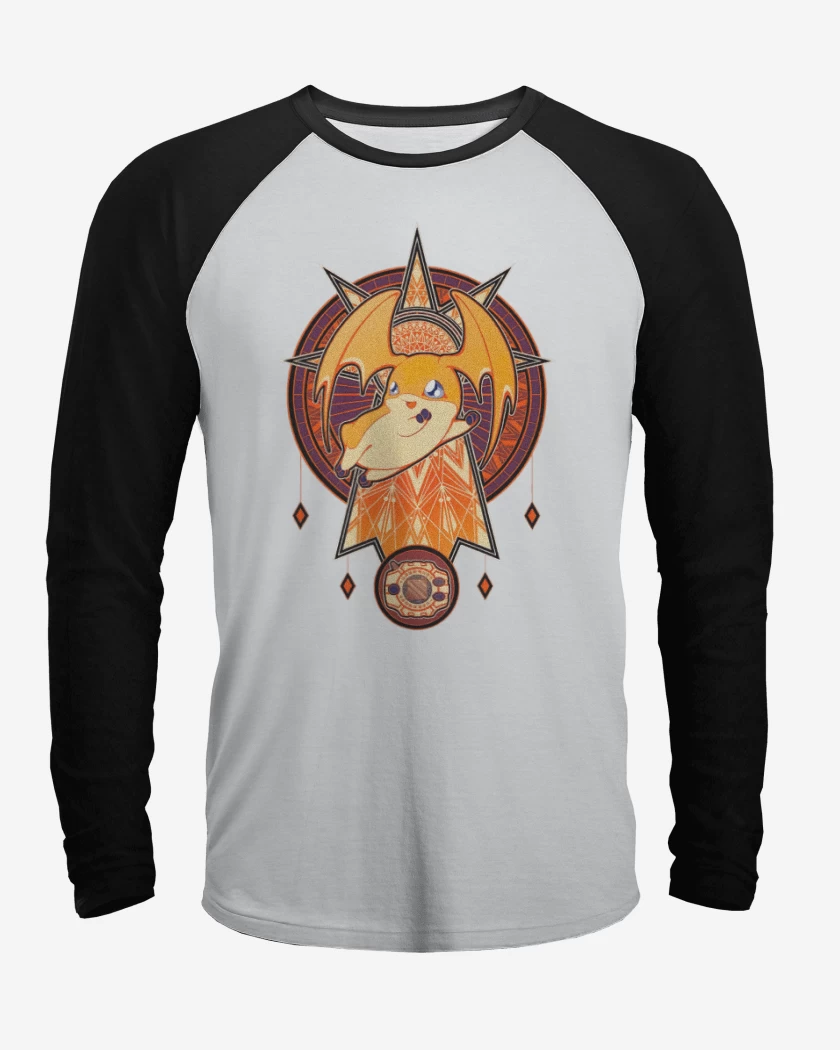 Polera Raglan Blanco / Negro de Patamon 2