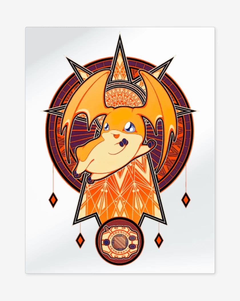 Print metalico Blanco de Patamon 2
