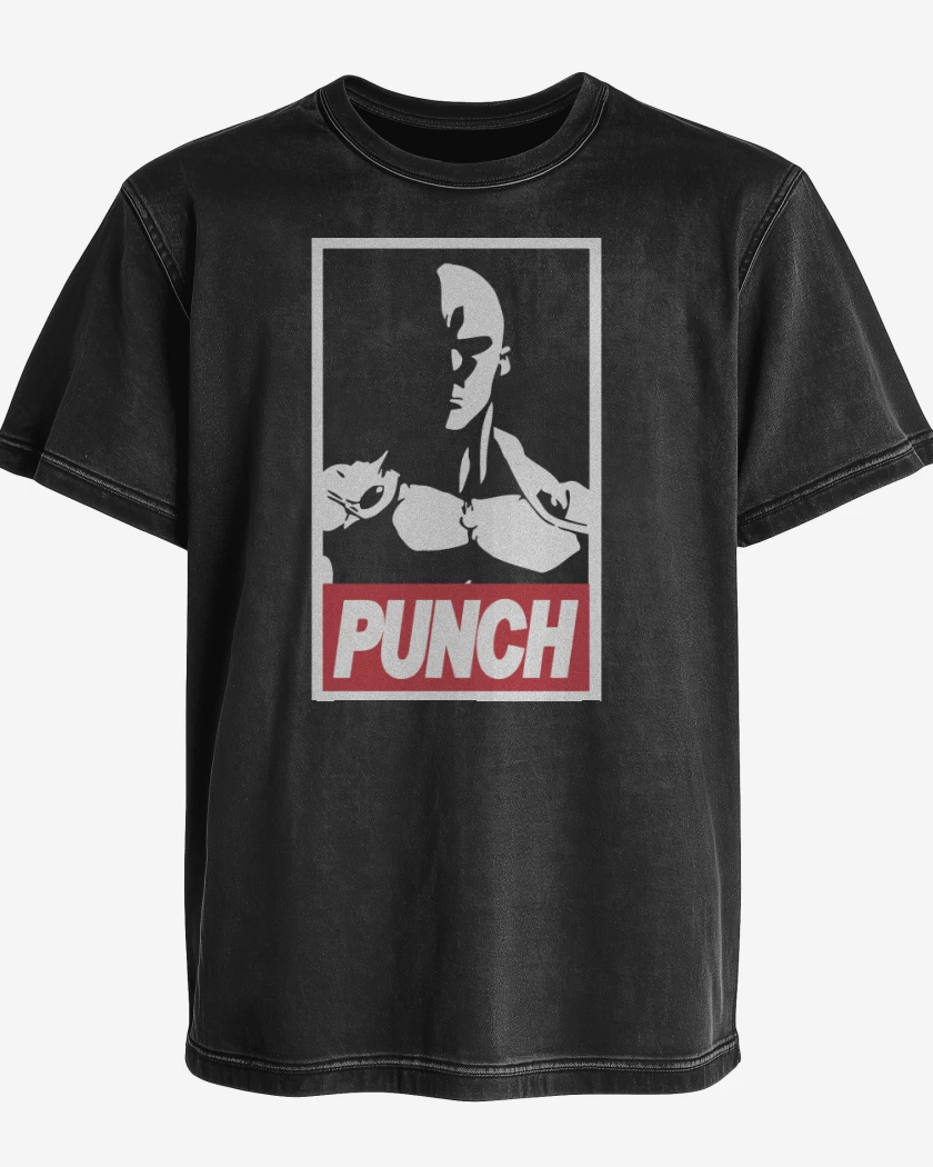 Polera desgastada Negro de Punch