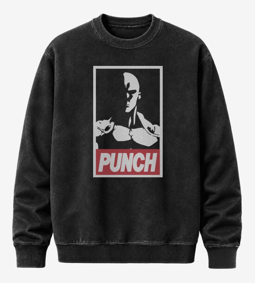 Poleron Polo Acid Wash Negro de Punch
