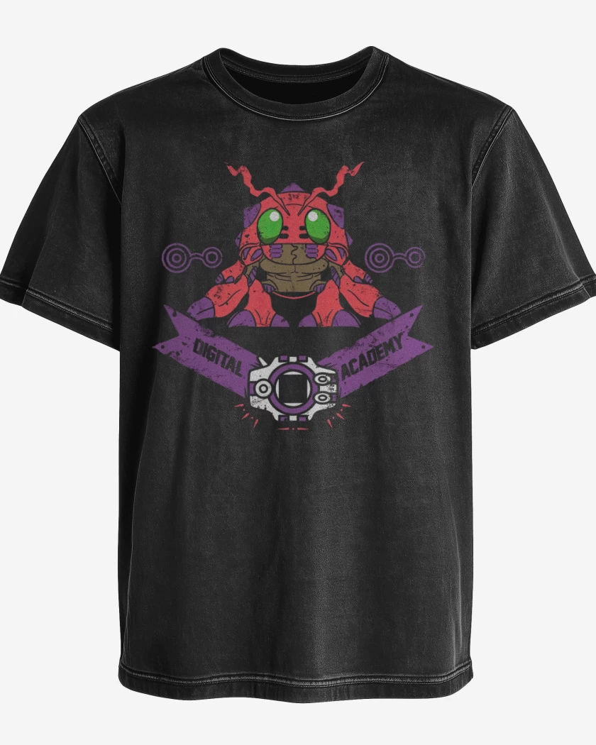 Polera desgastada Negro de Tentomon
