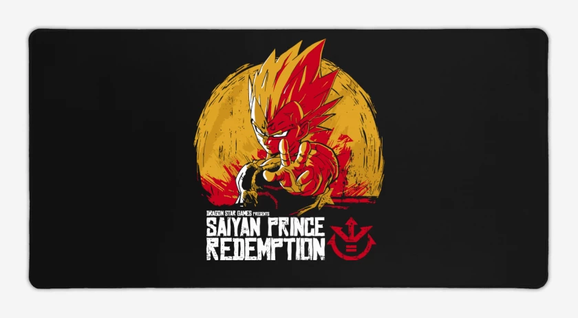 Mouse pad Gamer Negro de Saiyan Prince Redemption