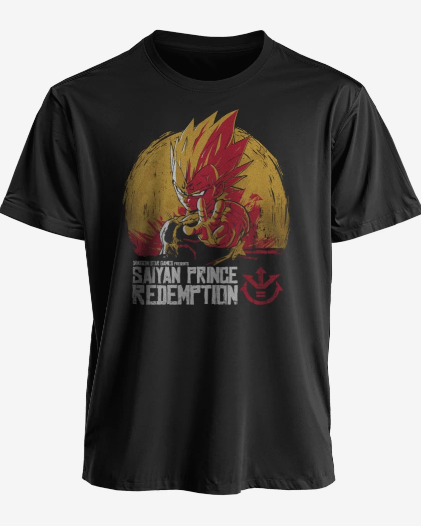 Polera Negro de Saiyan Prince Redemption