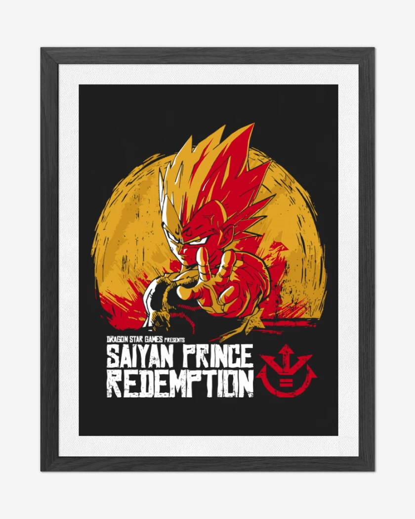 Cuadro decorativo Negro de Saiyan Prince Redemption