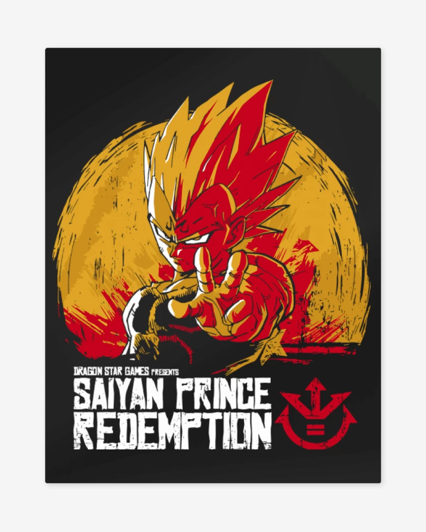 Print metalico Negro de Saiyan Prince Redemption