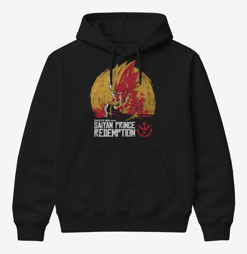 Poleron Canguro básico Negro de Saiyan Prince Redemption