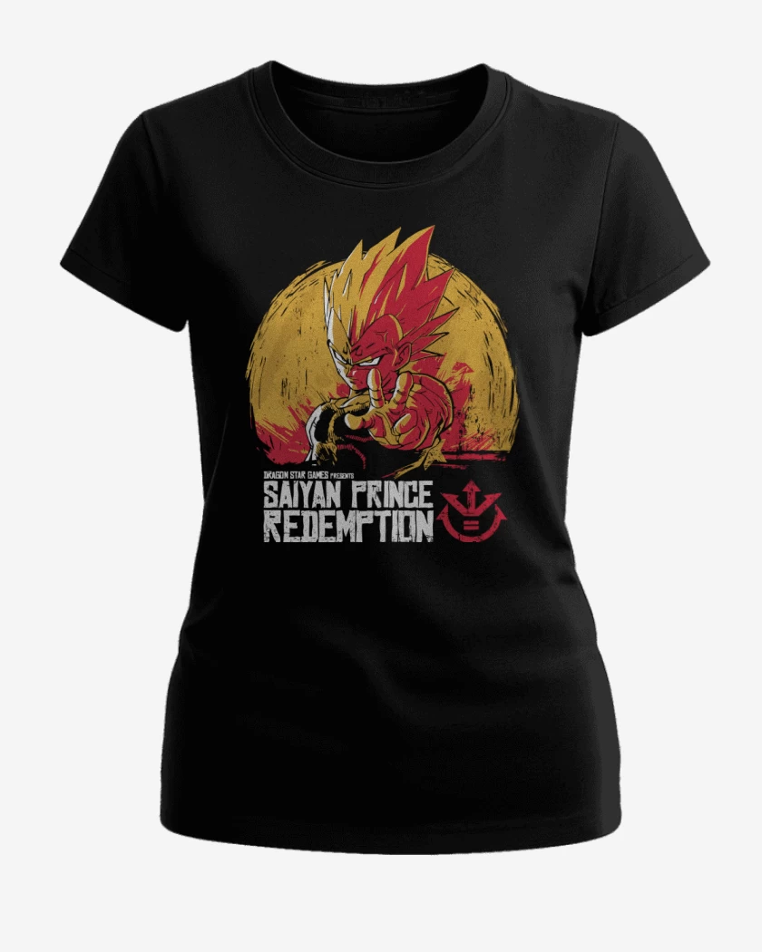 Polera de Mujer Negro de Saiyan Prince Redemption