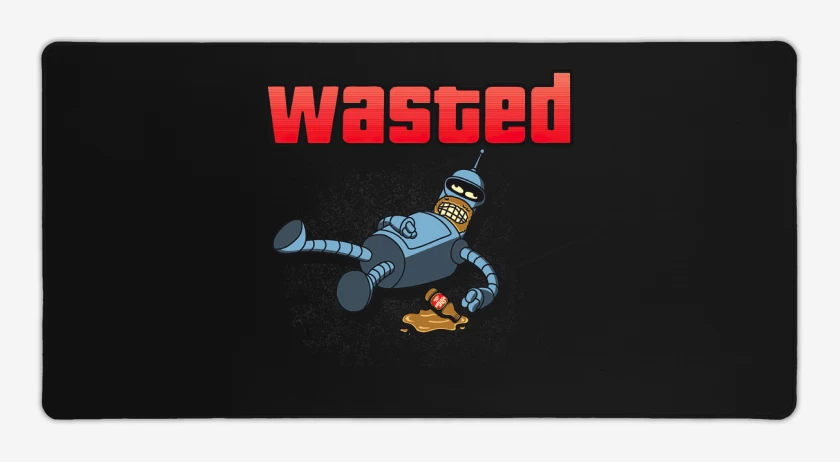 Mouse pad Gamer Negro de Wasted Bender