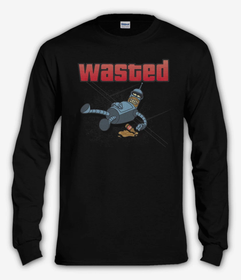 Polera manga larga Negro de Wasted Bender