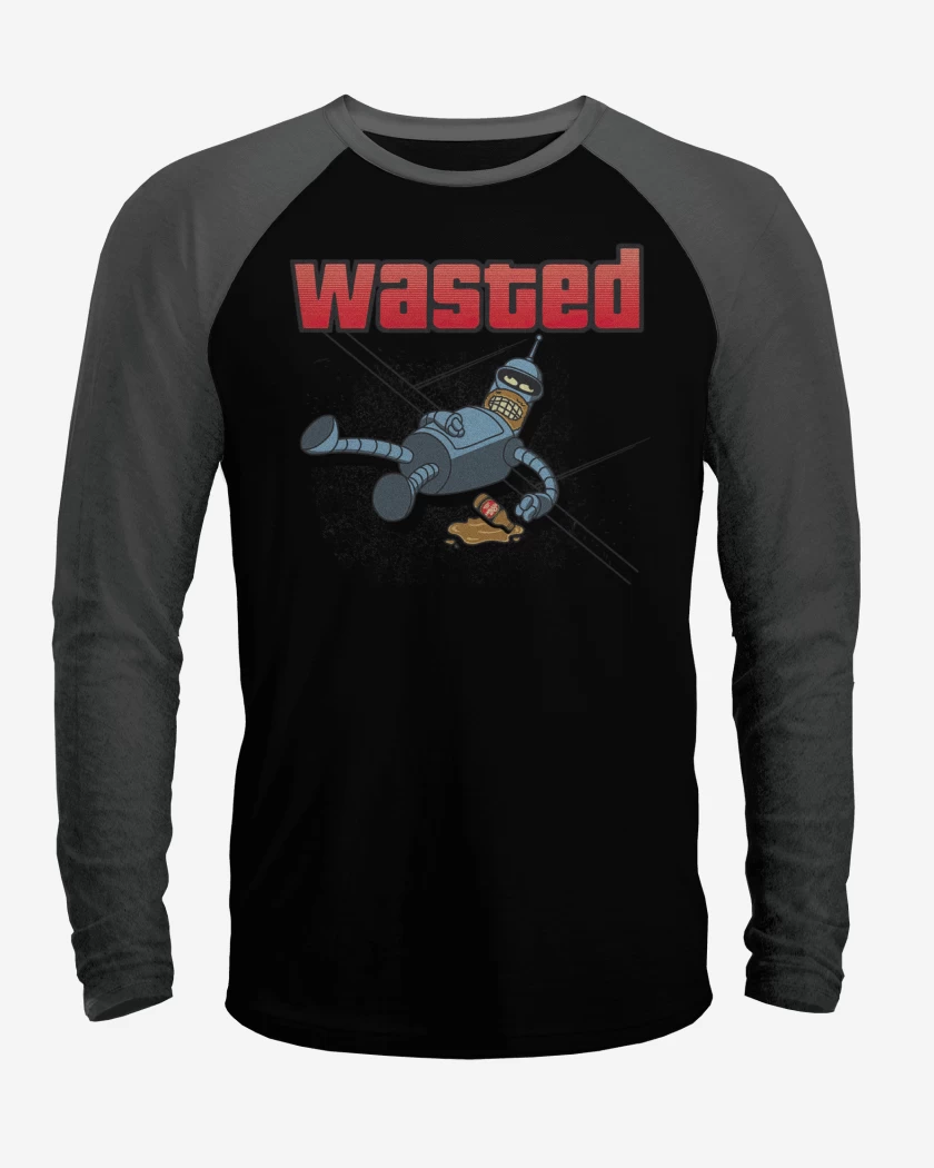 Polera Raglan Negro / Negro Heather de Wasted Bender