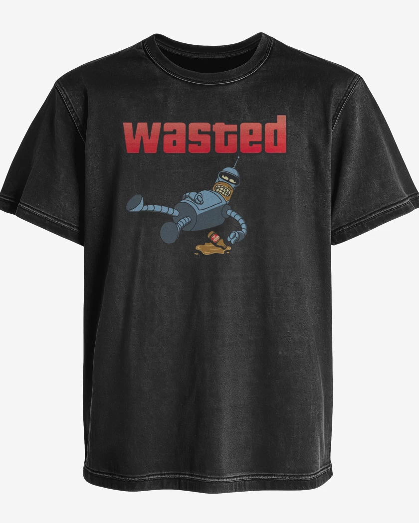 Polera desgastada Negro de Wasted Bender