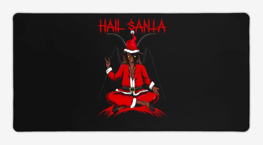 Mouse pad Gamer Negro de Satan Claus
