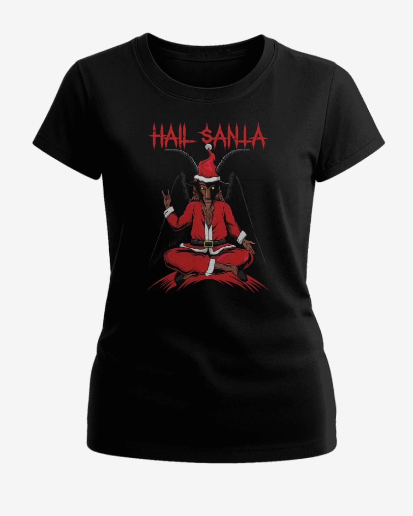 Polera de Mujer Negro de Satan Claus