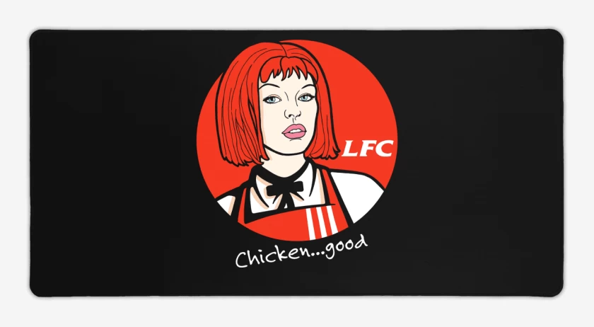 Mouse pad Gamer Negro de Leeloo Fried Chicken