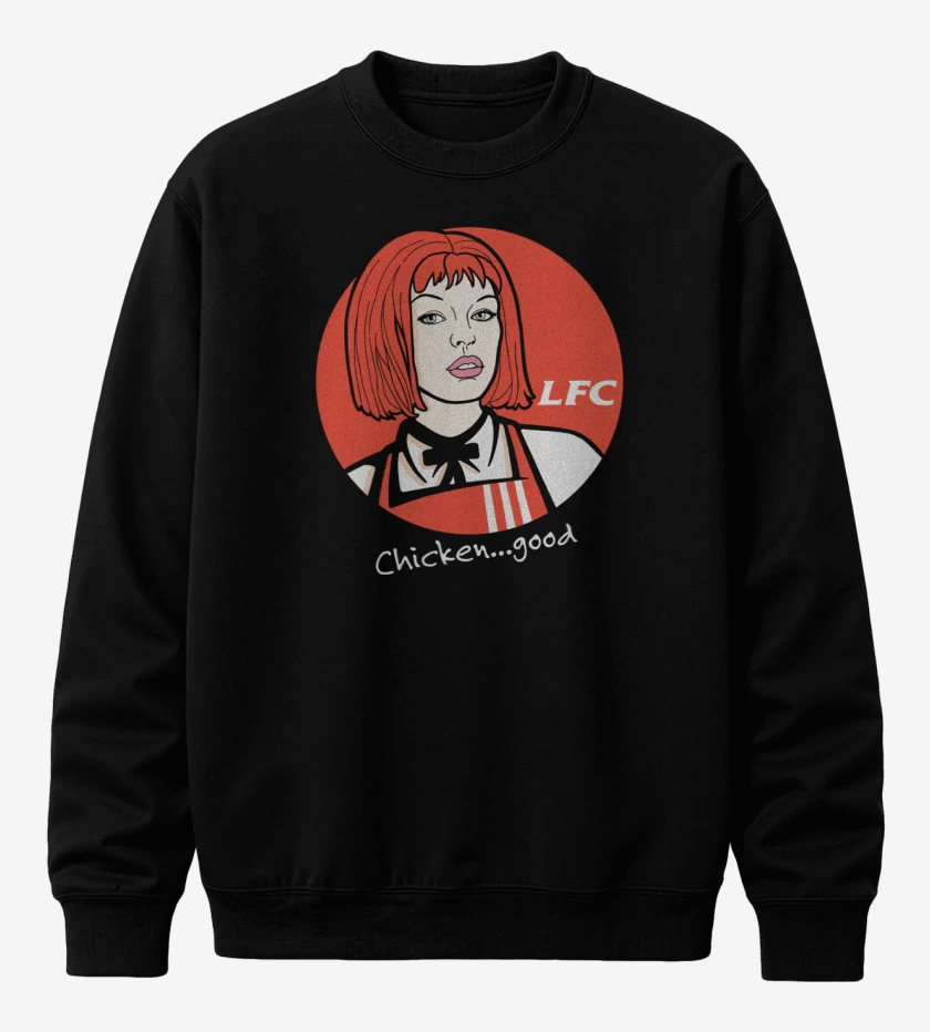 Poleron polo Negro de Leeloo Fried Chicken