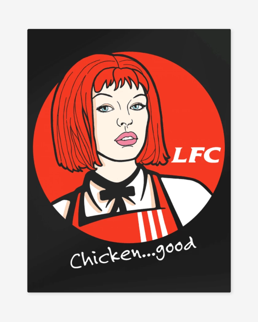 Print metalico Negro de Leeloo Fried Chicken