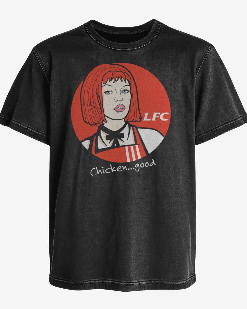 Polera desgastada Negro de Leeloo Fried Chicken