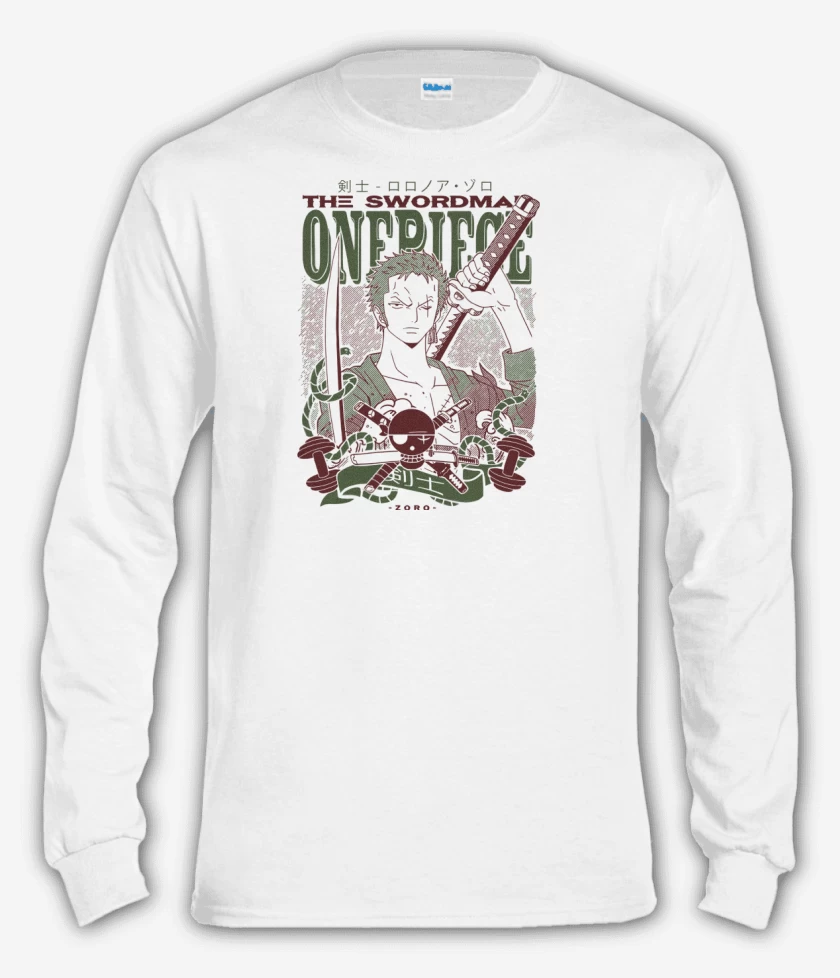 Polera manga larga Blanco de Zoro