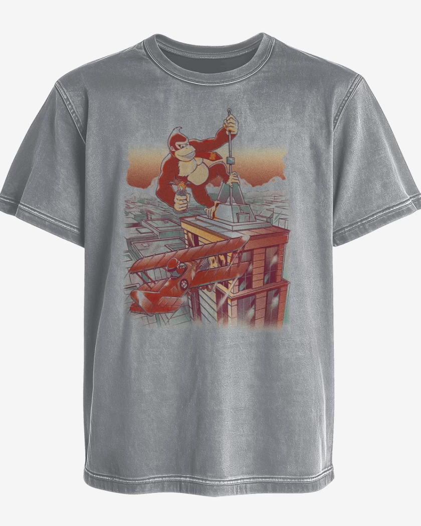 Polera desgastada Gris Melange de Banana Slamma