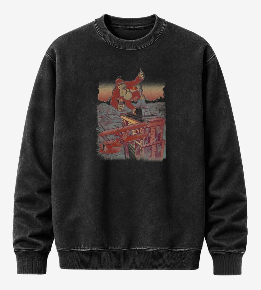 Poleron Polo Acid Wash Negro de Banana Slamma