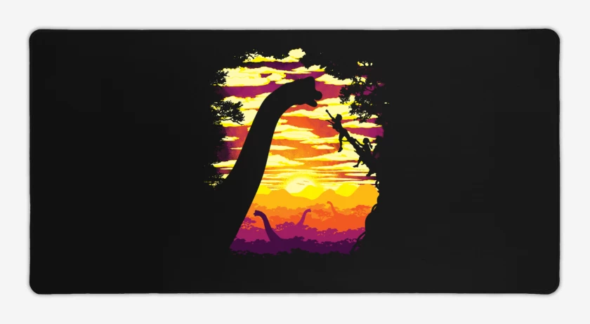 Mouse pad Gamer Negro de Braquiosaurio Jurassic Park