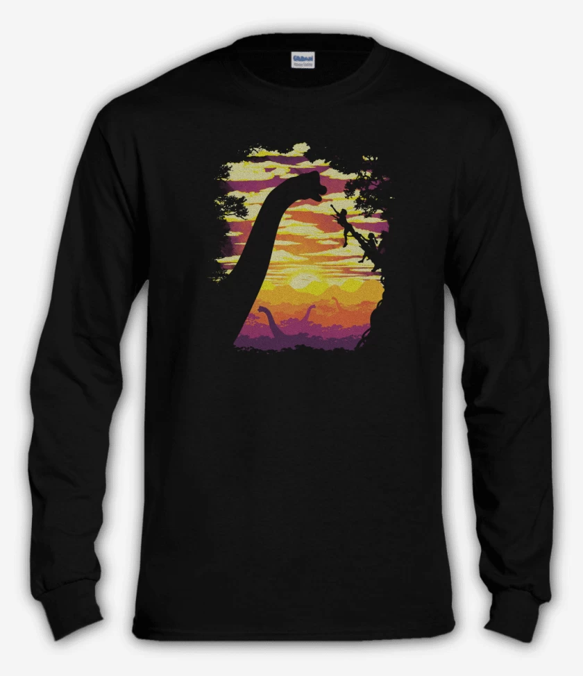 Polera manga larga Negro de Braquiosaurio Jurassic Park