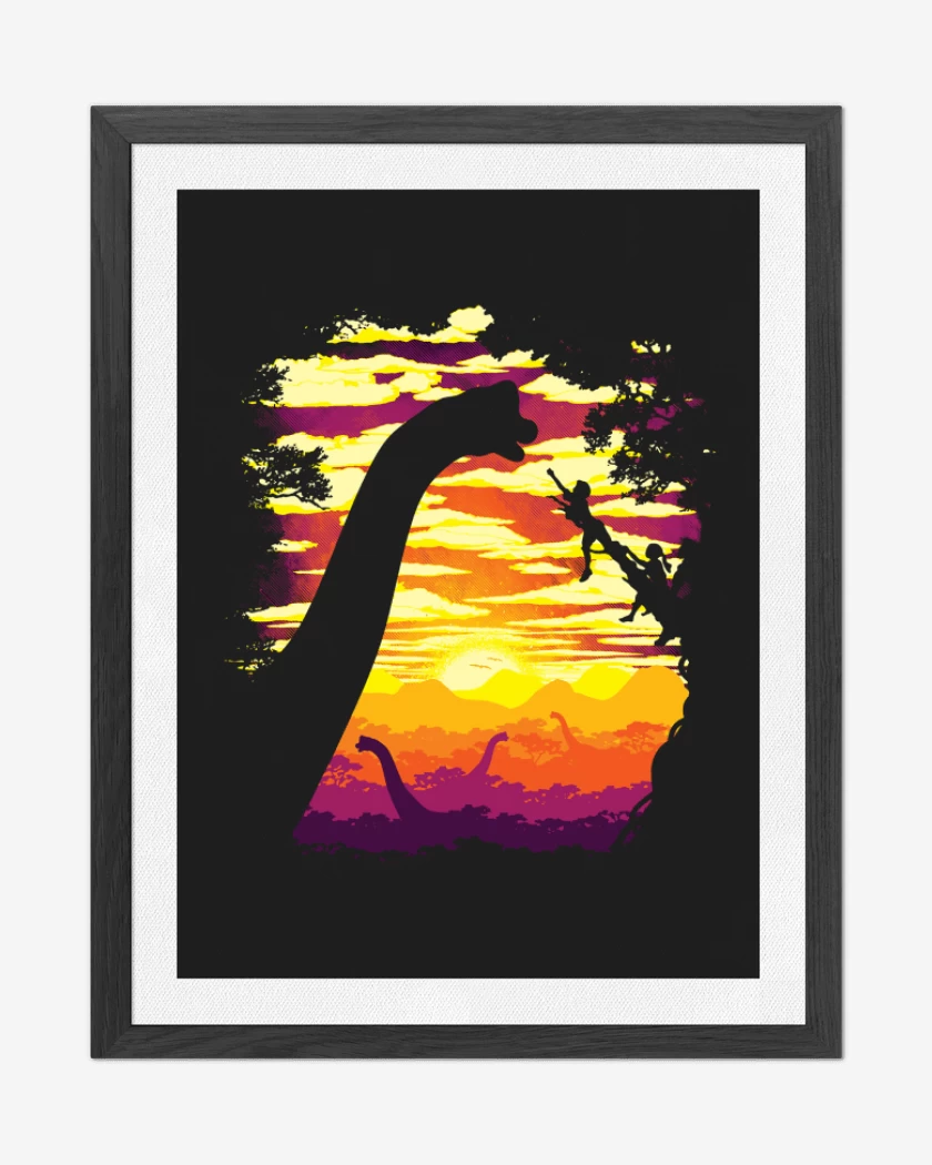 Cuadro decorativo Negro de Braquiosaurio Jurassic Park