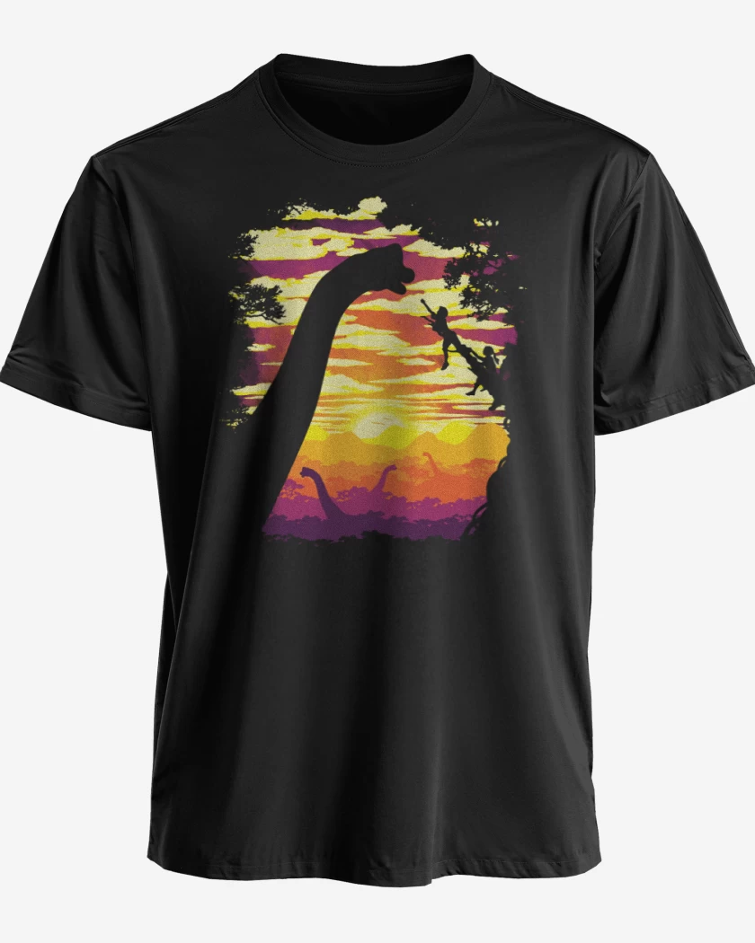 Polera premium Negro de Braquiosaurio Jurassic Park