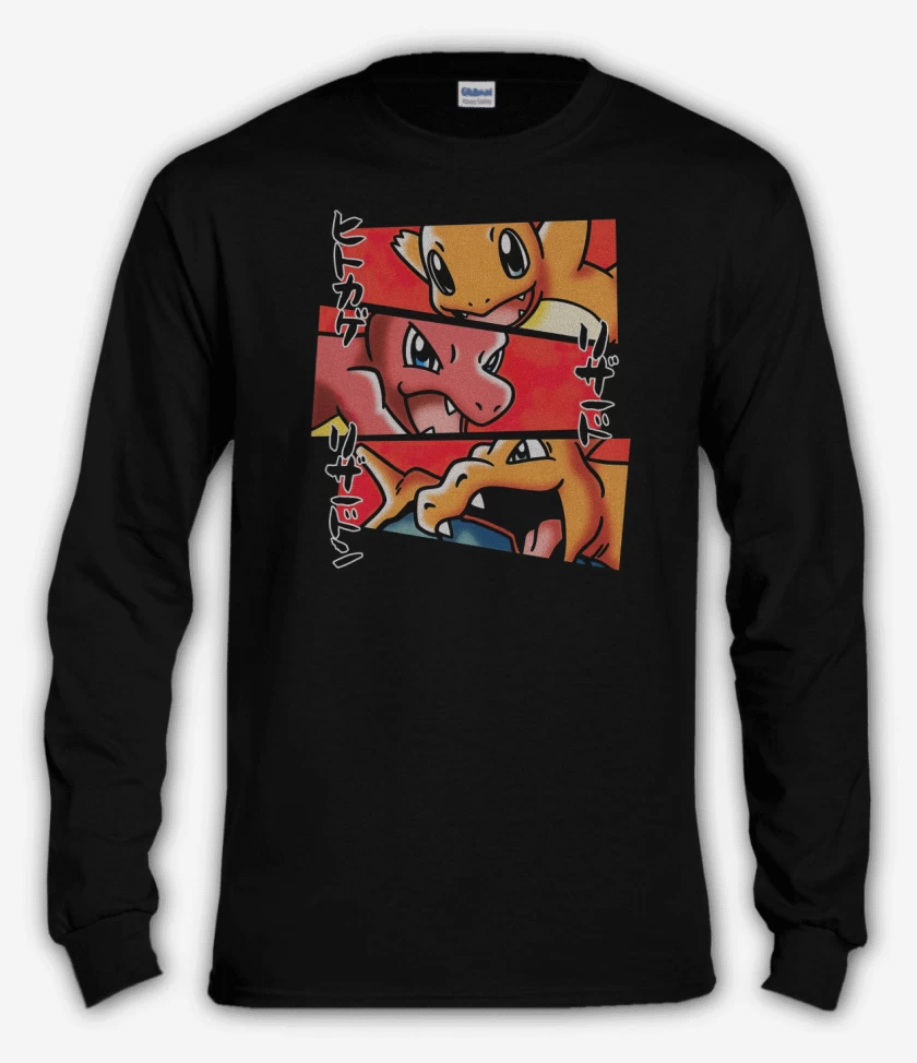 Polera manga larga Negro de Tipo Fuego Definitivo