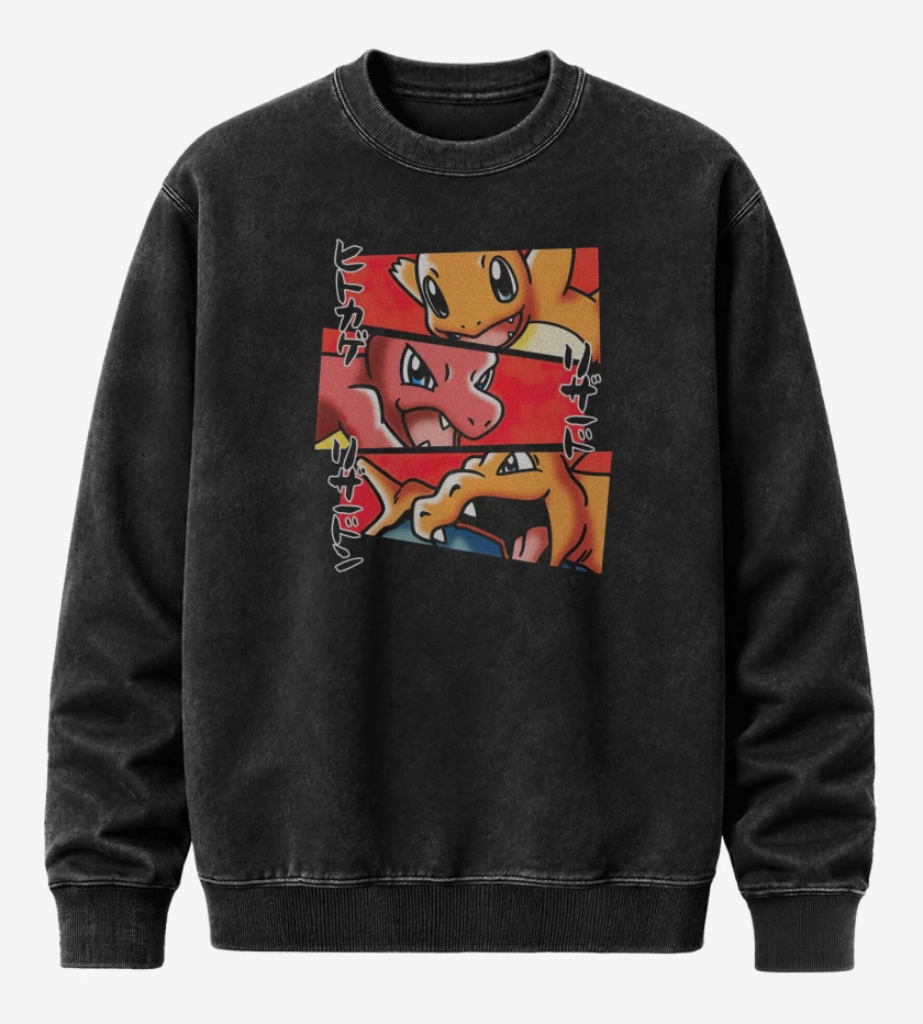 Poleron Polo Acid Wash Negro de Tipo Fuego Definitivo
