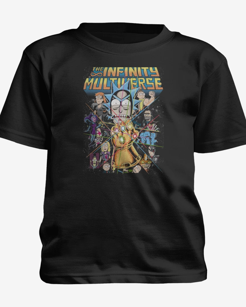 Polera de niño Negro de Rick & Mortyverse