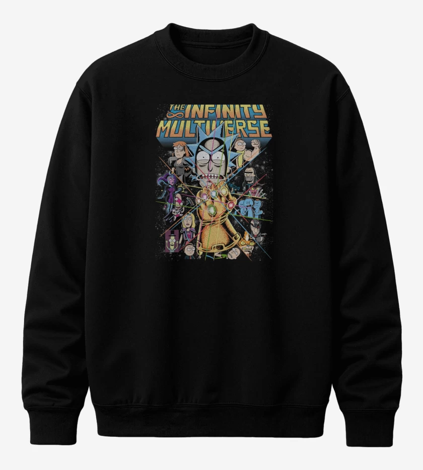 Poleron polo Negro de Rick & Mortyverse